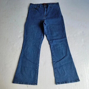 NYDJ Womens Jeans Size 14P Petite Blue Straight Leg Mid Rise Medium Wash Stretch
